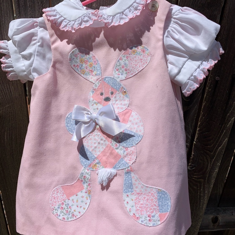 Vintage 90’s Pink Jumper with Patchwork Bunny